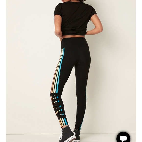 🔥 VS Pink rainbow campus tee & leggings set XXL - Picture 7 of 12